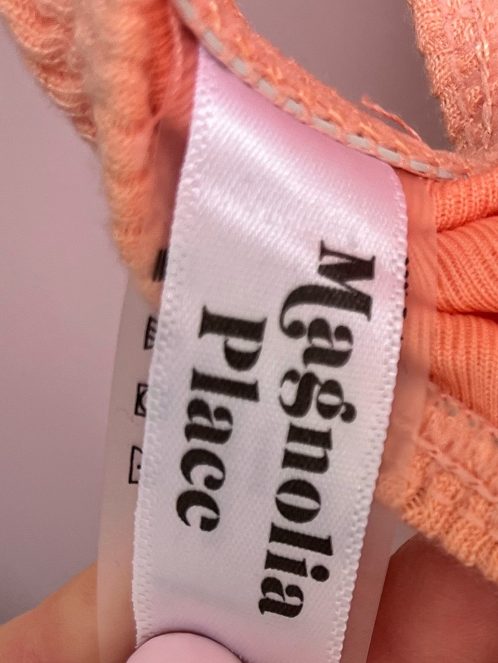 Magnolia Place Swim Peach One Piece Ribbed Bow NWOT 6 Available M, L, XL, 2XL - Picture 4 of 11